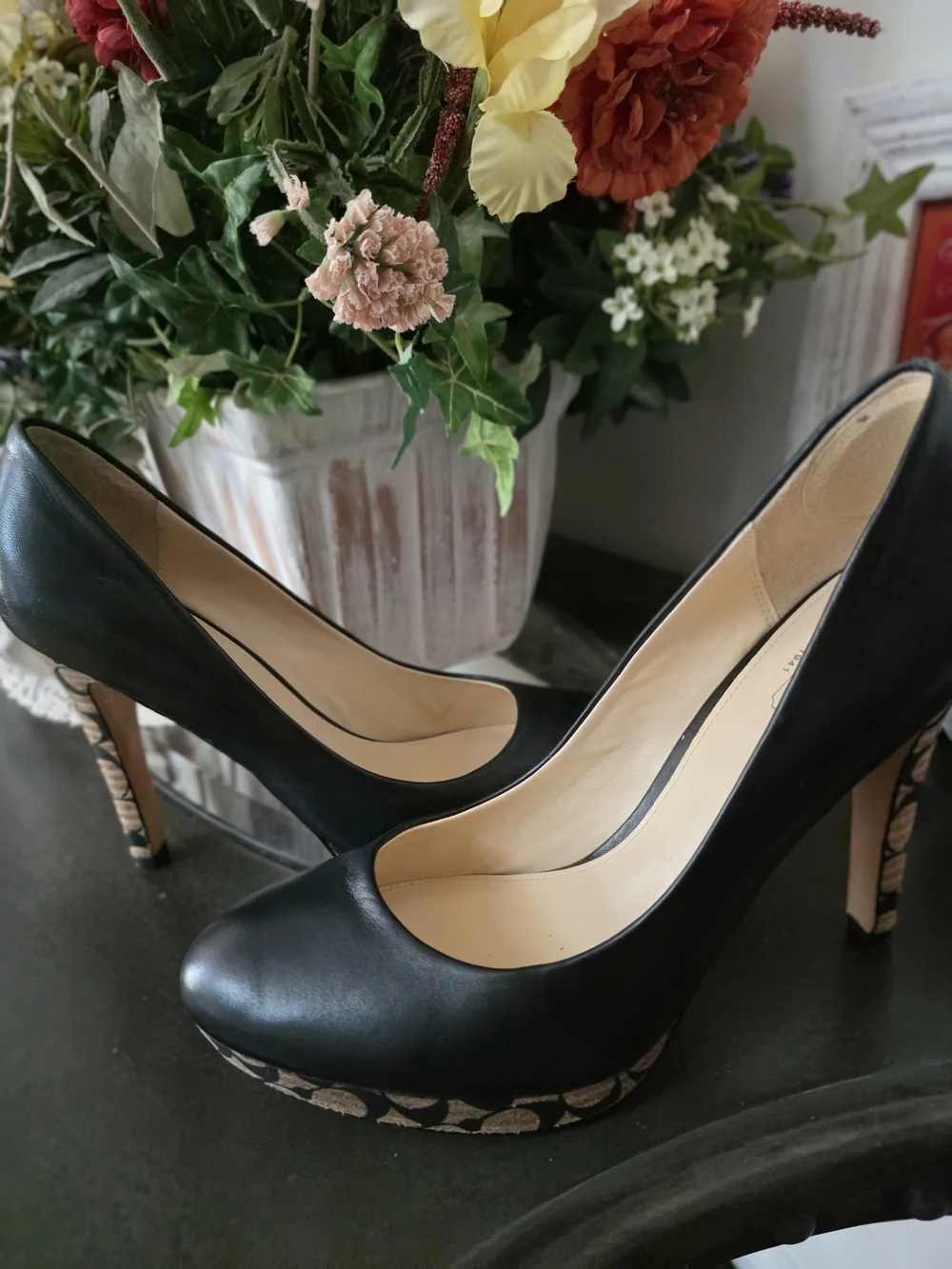 Coach Alexa Black Leather Platform Heels